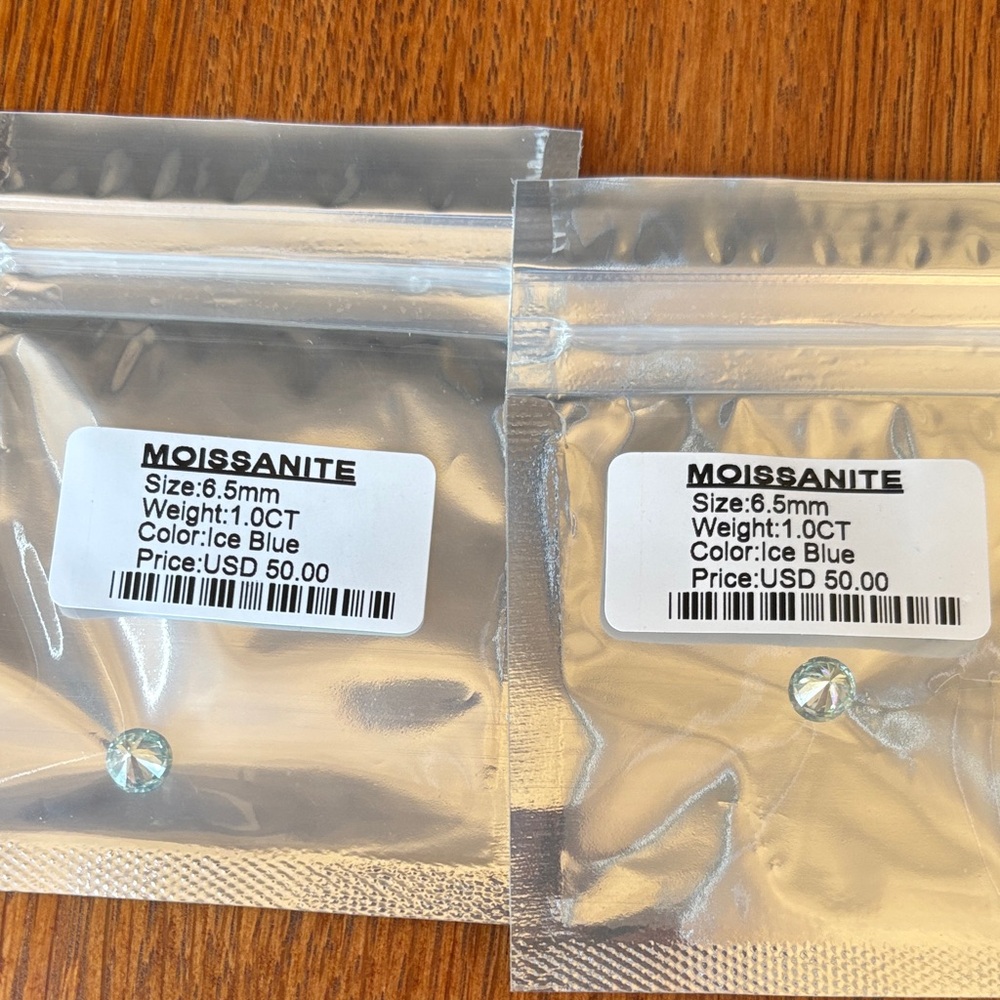 Moissanite Gemstones Ice Blue 6.5mm 1 ct each